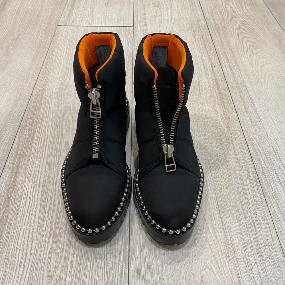 Alexander Wang Black Studded Nylon Ankle Boots/Booties